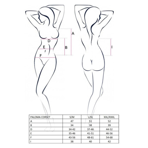 Корсет Passion Erotic Line PALOMA CORSET L/XL Белый