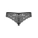 Кружевные танга с доступом Obsessive Contica crothchles thong черные L/XL