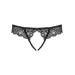 Кружевные танга с доступом Obsessive Contica crothchles thong черные L/XL