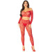 Комплект Leg Avenue Off The Shoulder Top and Footless Tights One Size, Red