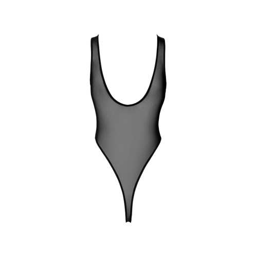 Боді Noir Handmade F322 Paparazzi, XXL, прозоре, низ стрінги, високі вирізи