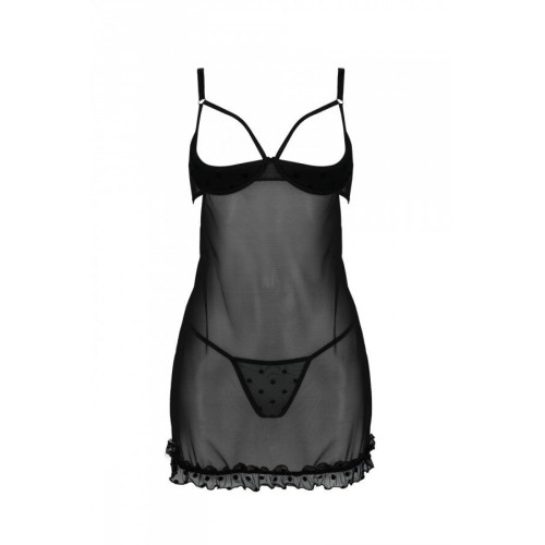 Еротичний пеньюар Passion MARINA CHEMISE, S/M, black