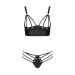 Комплект з екошкіри з люверсами та ремінцями Passion Malwia Bikini black 4XL/5XL
