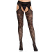 Колготки Leg Avenue Cross Hatch Floral Lace Suspender Hose One Size