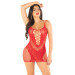 Платье Leg Avenue Lace and Net Mini Dress with Dual Strap One Size, Red