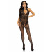 Бодистокинг Leg Avenue Rhinestone Lace and Net Bodystocking Black one size