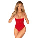Боді з доступом Obsessive Ingridia crotchless teddy M/L, червоне, відкриті груди