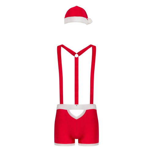 Мужской эротический костюм Санта-Клауса Obsessive Mr Claus красный S/M
