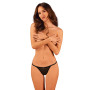 Прозорі стрінги із мереживом Obsessive Celia Noir thong чорні XL