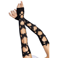Митенки Leg Avenue Butterfly applique arm warmers Black, бабочки