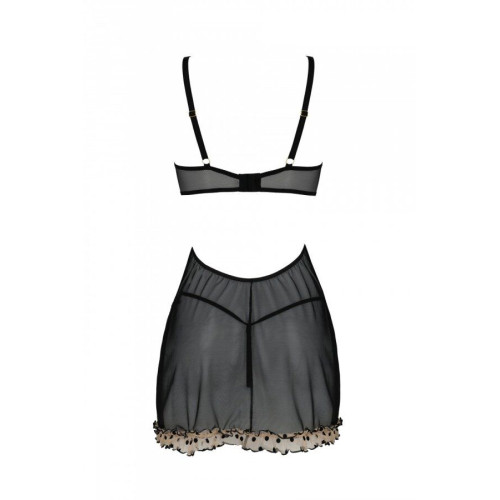 Еротичний пеньюар Passion MARINA CHEMISE, S/M, beige