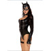 Еротичний костюм кішечки Leg Avenue Fierce Feline S, боді, пояс з підв’язкою, маска кішки