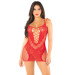Платье Leg Avenue Lace and Net Mini Dress with Dual Strap One Size, Red