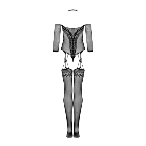 Нейлоновый бодистокинг с имитацией чулок Obsessive Bodystocking G333 черный S/M/L