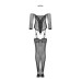 Нейлоновый бодистокинг с имитацией чулок Obsessive Bodystocking G333 черный S/M/L
