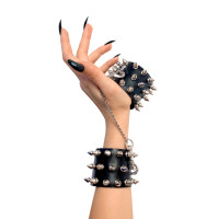 Наручники с шипами Art of Sex Rose Spiked Leather Handcuffs, натуральная кожа