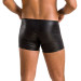 Чоловічі шкіряні боксери з блискавками Passion 049 Short Matt Black L/XL