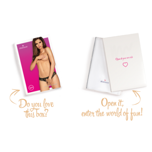 Кружевные танга с доступом Obsessive Contica crothchles thong черные L/XL