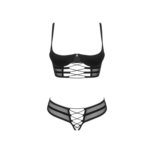 Комплект Obsessive Roxelia 2-pcs crotchless set M/L