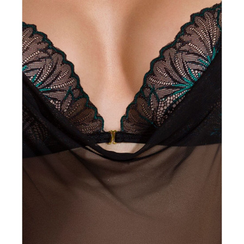 Сорочка Passion DELIENA CHEMISE black XXL/XXXL