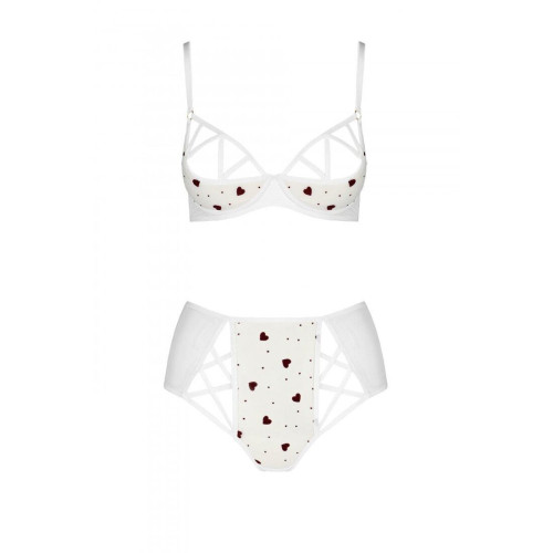 Еротичний комплект з малюнком Passion LOVELIA BIKINI white S/M