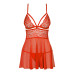 Бэби-долл Obsessive 838-BAB-3 babydoll & thong red 2XL/3XL
