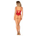 Боді з доступом Obsessive Ingridia crotchless teddy M/L, червоне, відкриті груди