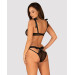 Полупрозрачный эротический комплект Obsessive Obsessivia 2-pcs set black S/M