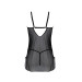Пеньюар Passion DROSERA CHEMISE black, XXL/XXXL, мереживний ліф зі стрепами, трусики в комплекті