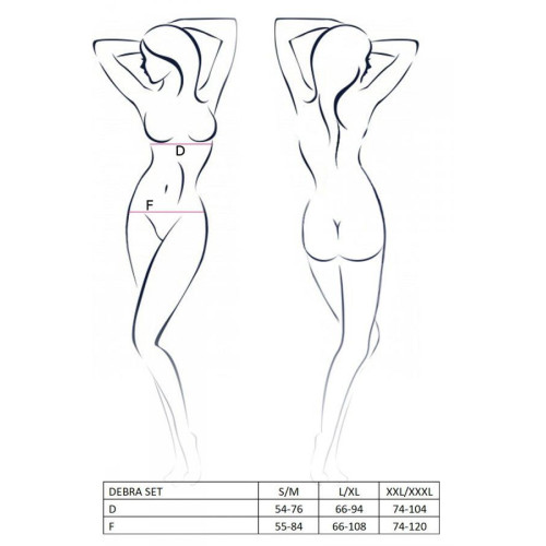 Комплект белья Passion DEBRA SET Черный S/M