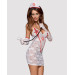 Еротичний мереживний костюм медсестри Obsessive Medica dress 5pcs costume білий L/XL