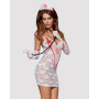 Еротичний мереживний костюм медсестри Obsessive Medica dress 5pcs costume білий L/XL