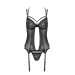 Корсет Passion DROSERA CORSET black, L/XL, с креплениями для чулок, трусики в комплекте