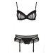 Сексуальный комплект с поясом для чулок Passion LOVELIA SET black L/XL