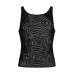 Мужская полупрозрачная майка-борцовка с узором Obsessive T103 tank top S/M/L, черная
