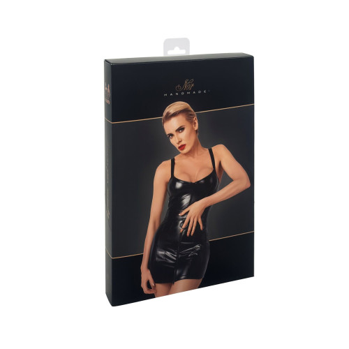 Платье Noir Handmade F320 Starlet, XXL, под латекс, мини, молния по всей длине, кольцо на поясе