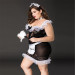 Эротический костюм горничной JSY P71107 Черный Plus Size