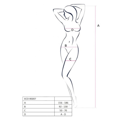 Бодистокинг Passion ECO BS007 white, с доступом