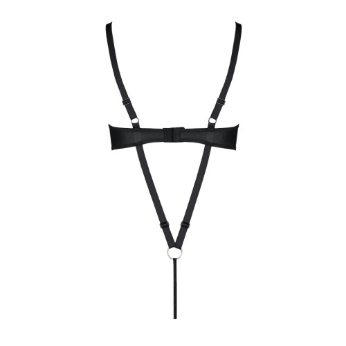 Боди из экокожи Passion CELINE BODY black 6XL/7XL: с доступом, открытый