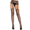 Колготки-панчохи Leg Avenue Backseam Net Stockings з поясом для панчіх, один розмір, чорні