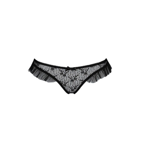 Трусики с оборками Passion Exclusive DONIA THONG black XXL/XXXL