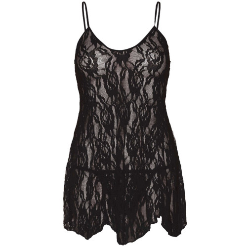 Сорочка беби-долл Leg Avenue Rose Lace Flair Chemise Black, Queen Size