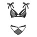 Полупрозрачный эротический комплект Obsessive Obsessivia 2-pcs set black L/XL
