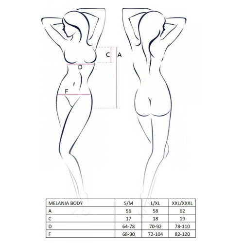 Боди Passion MELANIA BODY Черный L/XL