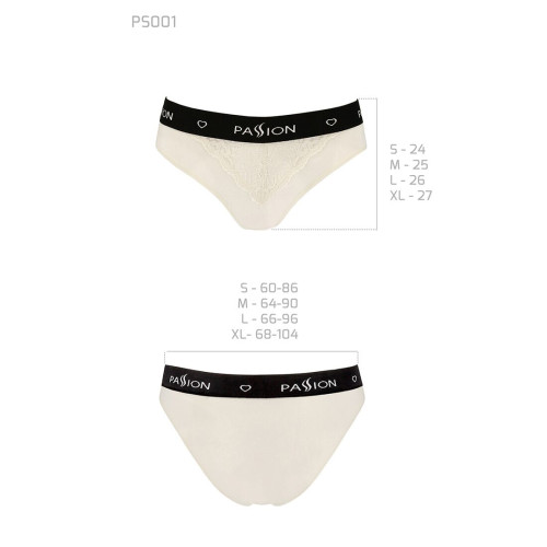 Трусики з широкою резинкою і мереживом Passion PS001 PANTIES M, ecru