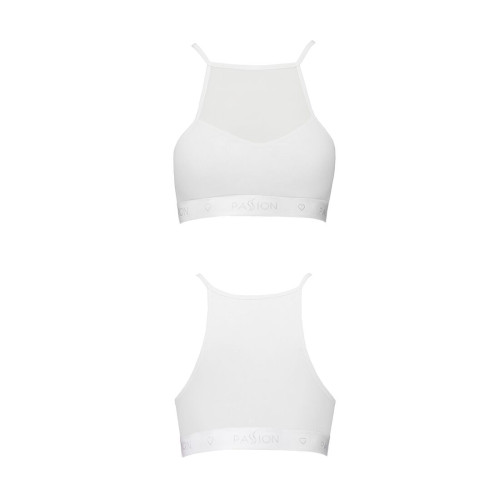 Спортивный топ с прозрачной вставкой Passion PS006 TOP L, white
