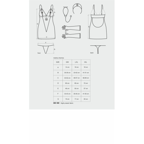 Еротичний мереживний костюм медсестри Obsessive Medica dress 5pcs costume білий L/XL