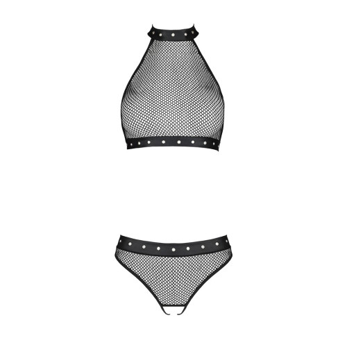 Белье с открытым доступом Passion MOONLIGHT SET black L/XL