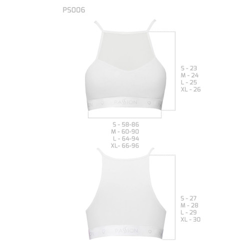 Спортивный топ с прозрачной вставкой Passion PS006 TOP L, white