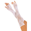 Мітенки Leg Avenue Lace Opera Length Fingerless Gloves White